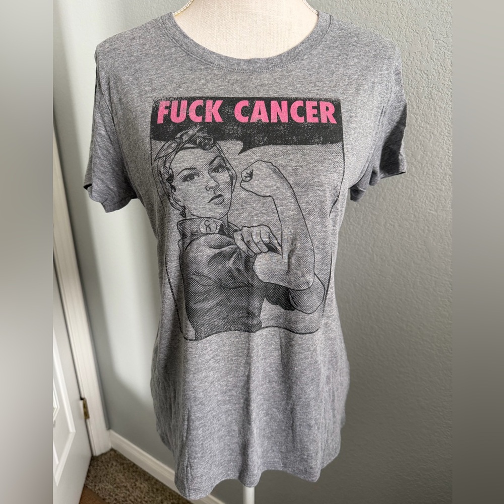 Chive Tees Women’s We Can Fight It Breast Cancer Awareness F* Cancer Shirt - XL